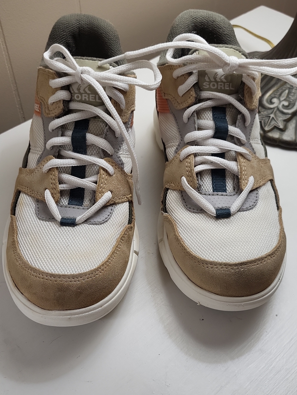 Sorel Kids Beige, White & Navy Lace-Up Sneakers